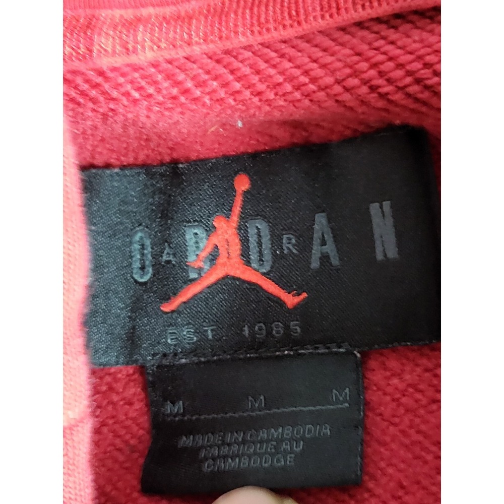 Jordan Pullover Hoodie Dri-FIT Sweatshirt Athletic Gym Training Red Men Sz M - Picture 4 of 10